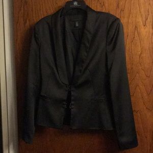 Suit jacket.  Satin fabric.  Black size 12